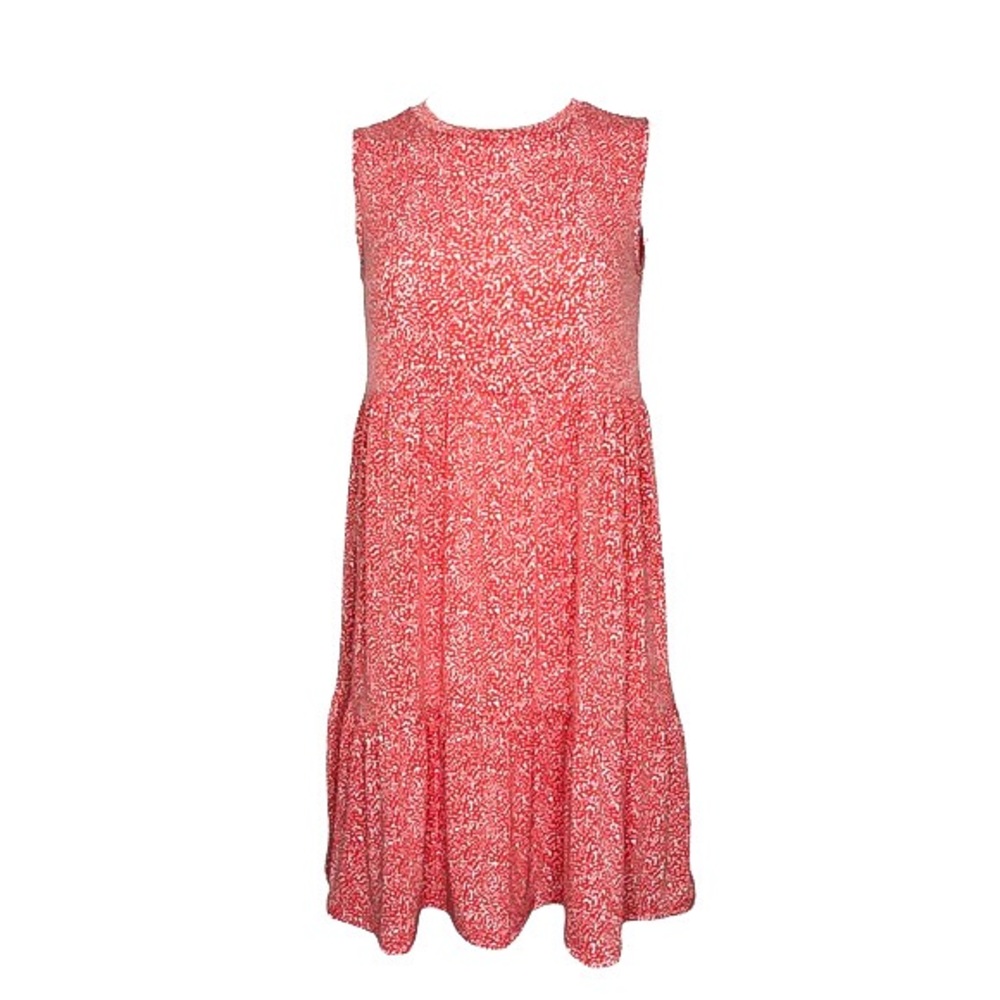NWOT Banana Republic Tiered Sleeveless Knee-Length Dress ORANGE/CORAL - SIZE M